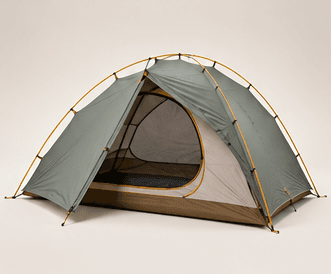 The Basecamp two-person tent pitched on a light background.